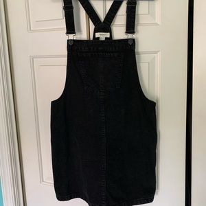 Forever 21 Black Denim Overall Dress